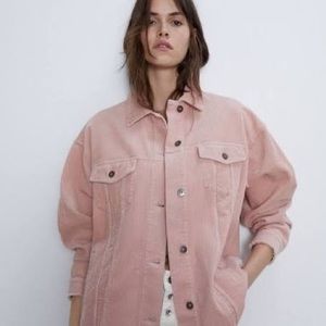 EUC Zara corduroy oversized shirt jacket